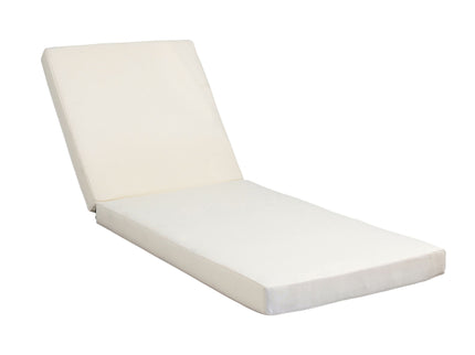 Premium Acacia Wood Lounge Chaise Set With Water Resistant Cushions, Adjustable Recline - Cream / Teak
