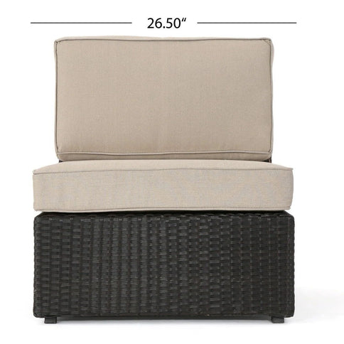 Santa Cruz - 8 Piece Outdoor Sectional Set - Dark Brown