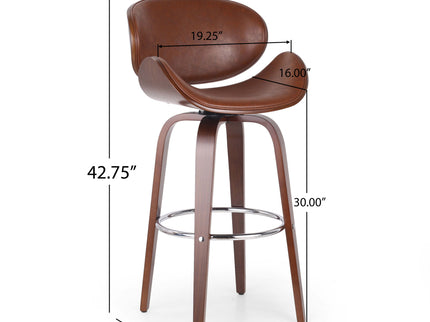 Lumos - Mid Century Modern Upholstered Swivel Barstool