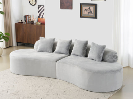 Modern Curved Sofa With Pillows