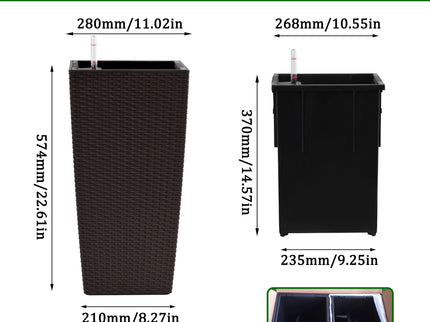 Indoor Outdoor Planter With Automatic Watering System