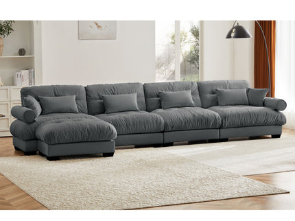 Super Comfort Oversized Modular Sectional Sofa With Movable Ottoman