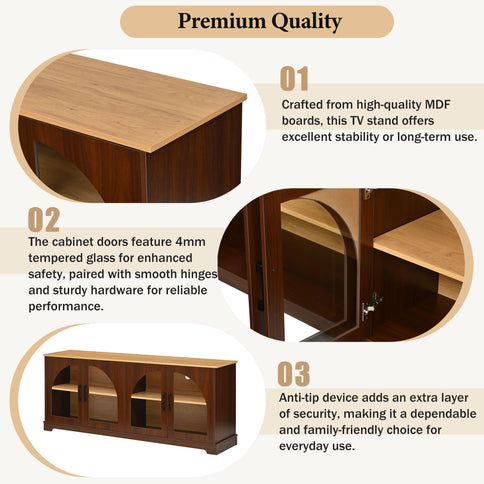TV Stand With Semi Arched Doors