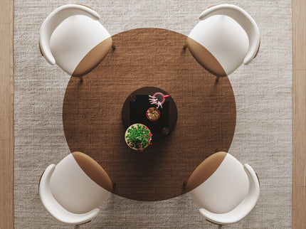 Round Dining Table - Black / Brown - Tempered Glass
