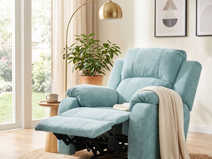 Upholstered Manual Recliner Chair With 3 Adjustable Backrest Positions