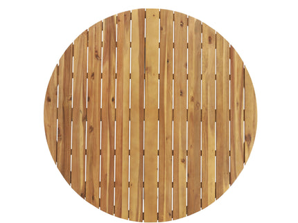 5 Piece Outdoor Dining Set With Round Table And 4 Wrapped Chairs - Black / Brown / Teak