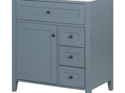 Bathroom Vanity With Sink, 3 Drawers And Adjustable Shelf