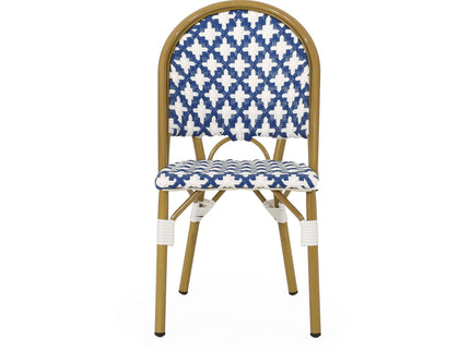 Chic French Bistro Chair With Durable Rattan And Aluminum Frame