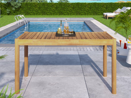Classic Patio Dining Table, Acacia Wood - Light Teak