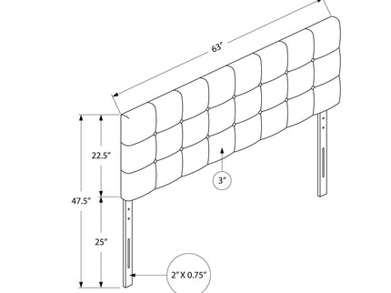 Queen Size, Bed Headboard Only, Upholstered, Transitional - Brown