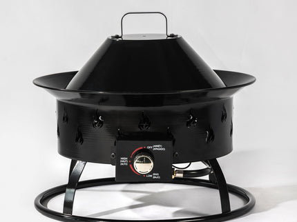 Propane Gas Fire Pit Table, 50000 Btu Round For Outside Patio - Black