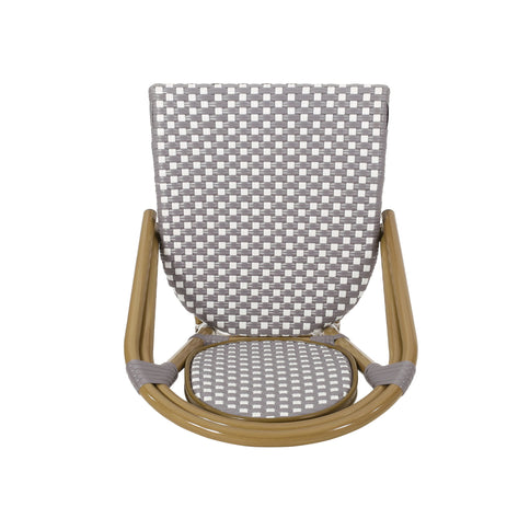 Outdoor Rattan And Aluminum French Bistro Chair Set