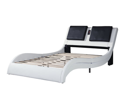 Platform Bed Frame With LED Lighting, tooth Music, Vibration Massage