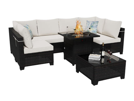 Cushion Covers For 7 Piece Wicker Sectional Sofa, 14 Pack Seat And Back Slipcovers With Zipper
