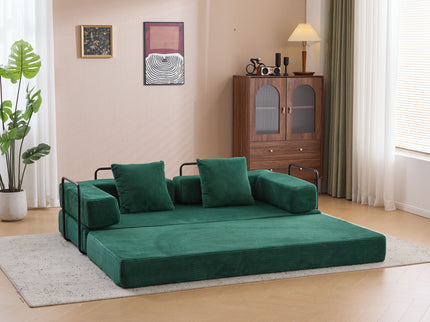 Floor Couch, Convertible Floor Sofa Bed With Pillow Back Support Armrest