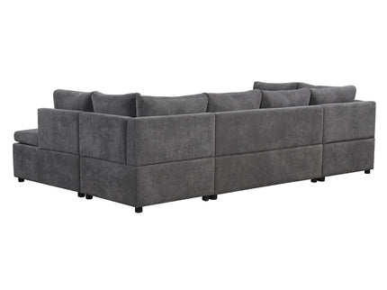 Oversized Sectional Sofa U-Shaped Sofa Couch Pull-Out Sofa Bed With Two Throw Pillows For Living Room