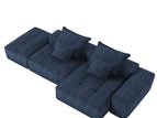 Blue / 2 Seater Sofa With Ottoman