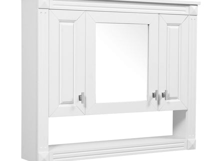 Wall-Mounted Bathroom Cabinet With Mirror And Open Shelf - White