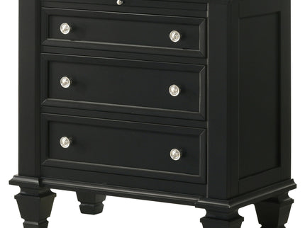 3 Drawer Nightstand With Pull Out Tray - Black