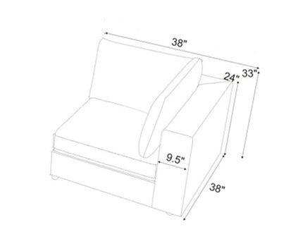 Corner Modular Sectional Sofa - Black