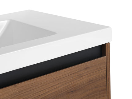 Bathroom Vanity Set With Resin Countertop Sink And 2 Doors, Engineered Wood