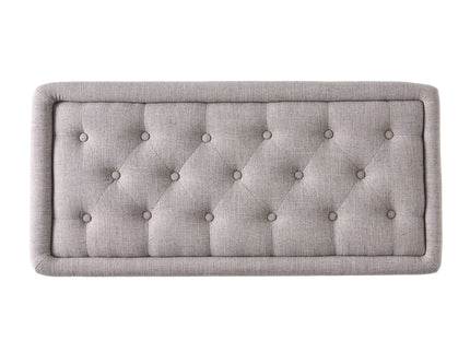 Dean - Fabric Storage Wide Tufted Rectangle Ottoman - Gray