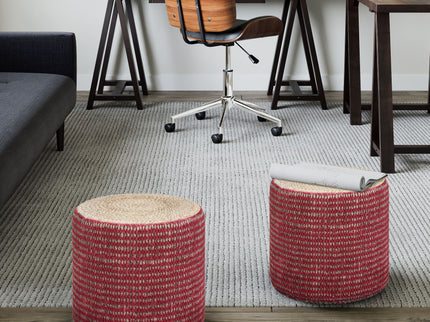 Larissa - Handcrafted Round Braided Pouf
