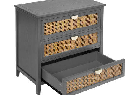 3 Drawer Cabinet, Natural Rattan, American Furniture