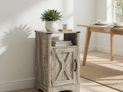 Farmhouse Nightstand, Charging Station & Storage