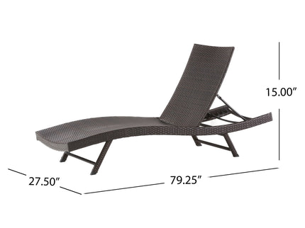 Kauai - Modern Style Pe Wicker Chaise Lounge - Brown Multi