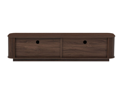 70" TV Stand With Ample Storage, Refined Curved Corners - Dark Brown