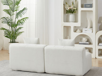 Modular Sectional Sofa With 2 Pillows, Symmetrical Design