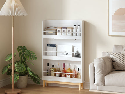 Wall Mounted Bookshelf, 3 Front Facing Display Shelves For Toddler Bedroom - White