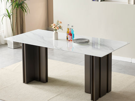 Rectangular Dining Table - Gray / White