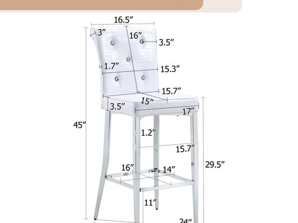 Bar Chairs & Crystal Clasp Design (Set of 2)