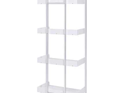 4 Shelf Open Back Bookcase With Accents - White