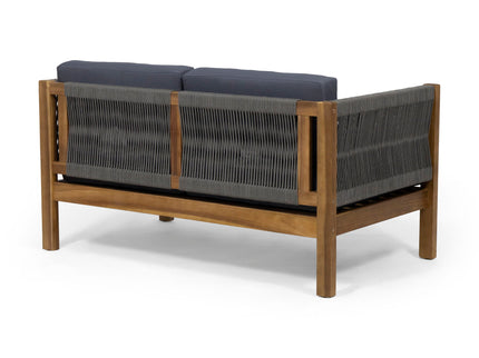 Charlotte - Outdoor And Rope 4 Seater Chat Set With Cushions - Teak