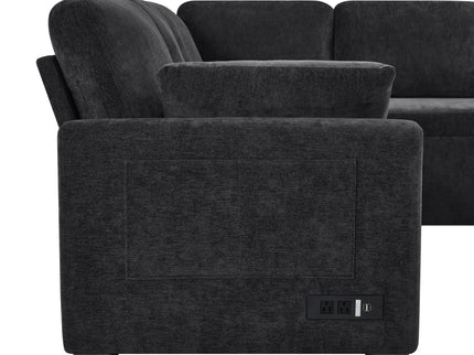 Convertible U-Shaped Sectional Sofa Bed With Reversible Chaise