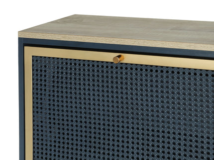 Modern Rattan 3 Door Shoe Rack Cabinet For Entryway