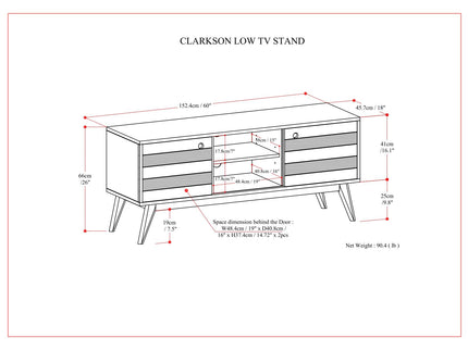 Clarkson - Low TV Stand - Rustic Natural Aged Brown