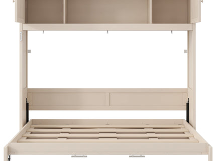 Rustic Casual Murphy Bed With Storage Cabinets