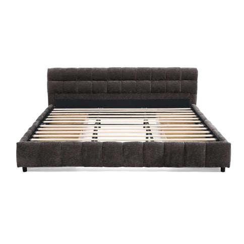 Modern Platform Bed Frame With Thick Fabric