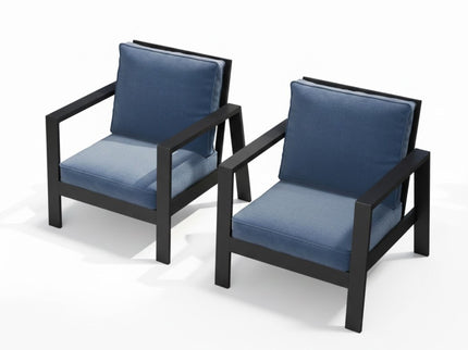 All-Weather Ergonomic Patio Armchairs With Thick Cushions (Set of 2)