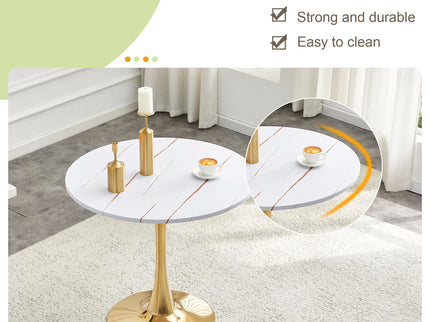 Round Dining Table & Thickened Top For Kitchen