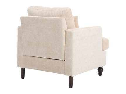 Modern Mid Century Wood Frame Armchair With Tufted Design