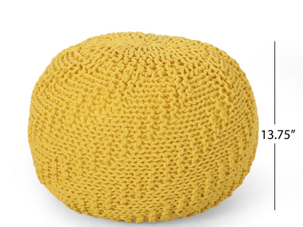 Bordeaux - Knitted Round Pouf Ottoman