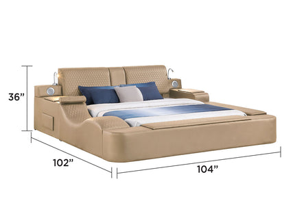 Zoya - Smart Multifunctional Bed, Built In Bluetooth Speakers, USB Charging