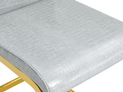 Elegant Design Alligator Skin Upholstered Dining Chairs