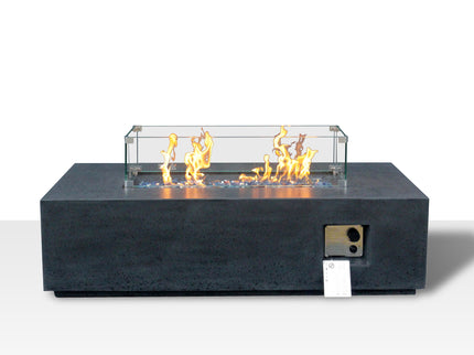 Outdoor Concrete Propane Gas Rectangle Fire Pit Table