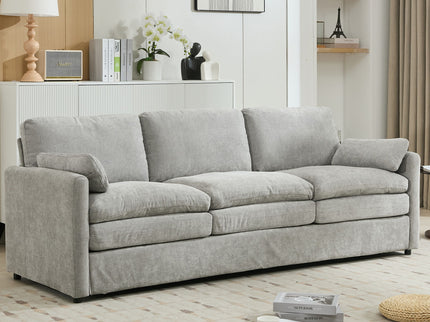 Cozy Upholstered 3 Seater Sofa With Double Cushion